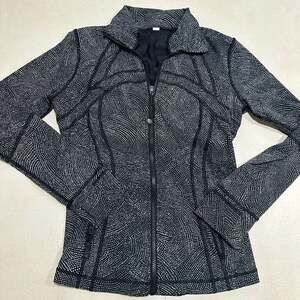Lululemon Define Jacket Nulux Size 10 Free Spirit Black Ice Grey Discontinued